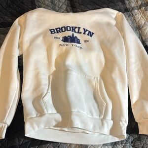 men’s Brooklyn white hoodie
